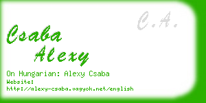 csaba alexy business card